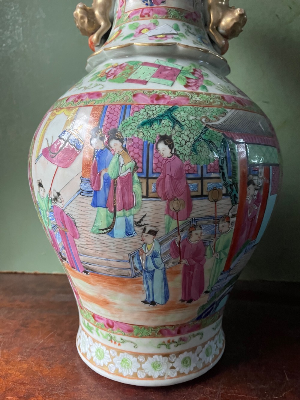 Late C19th Chinese Cantonese ‘famille rose’ decorated porcelain vase . View IX