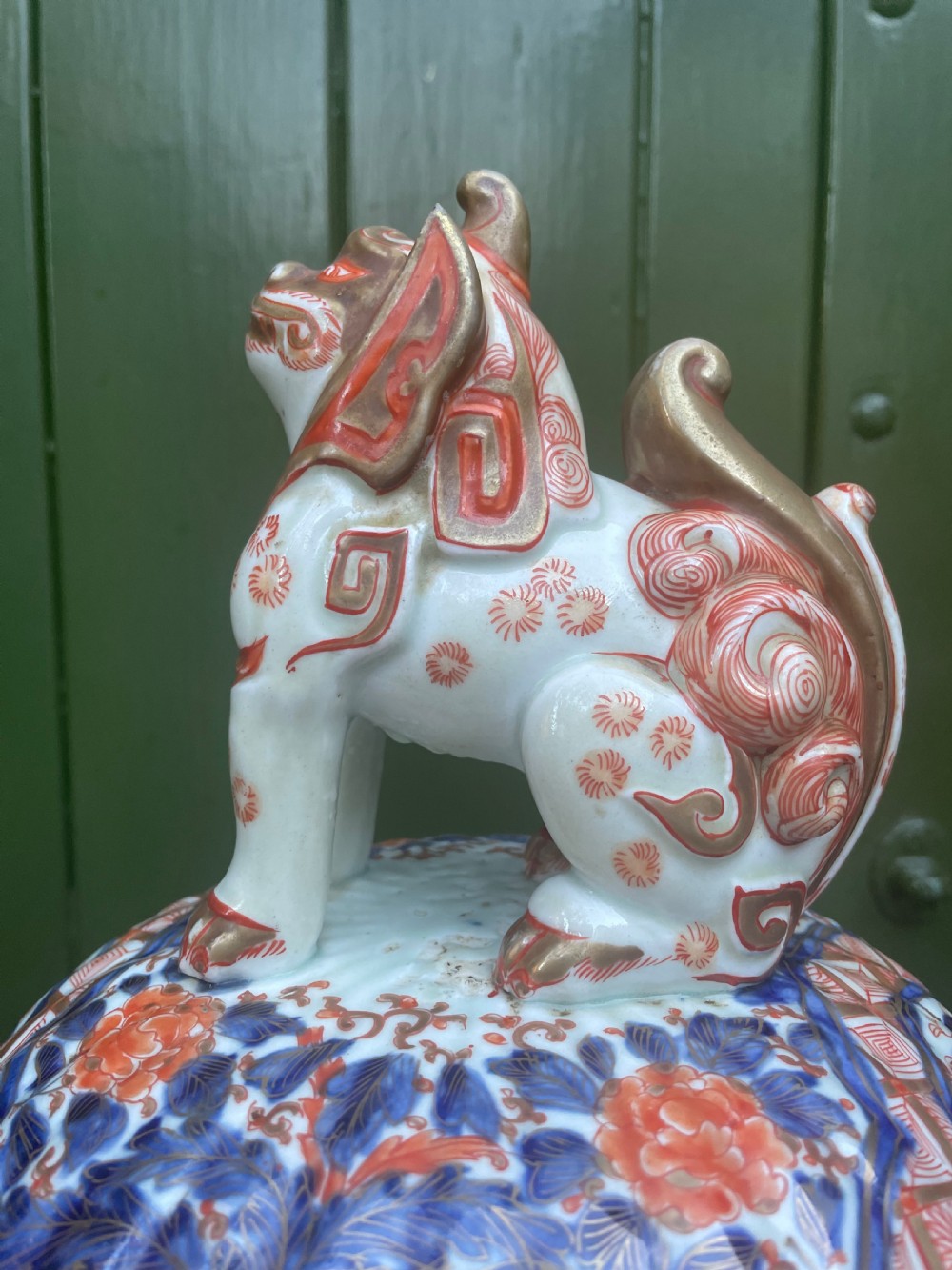 Fine large pair of mid C19th Japanese Imari porcelain vases and covers . View XII