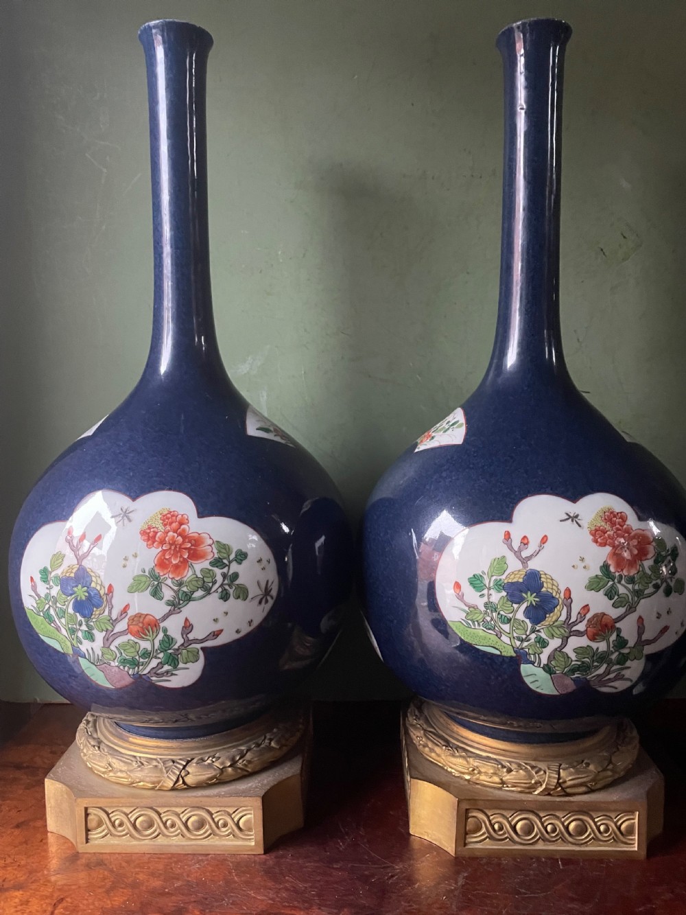 Pair of mid C19th French Chinese-style porcelain vases by Samson of Paris . View IV