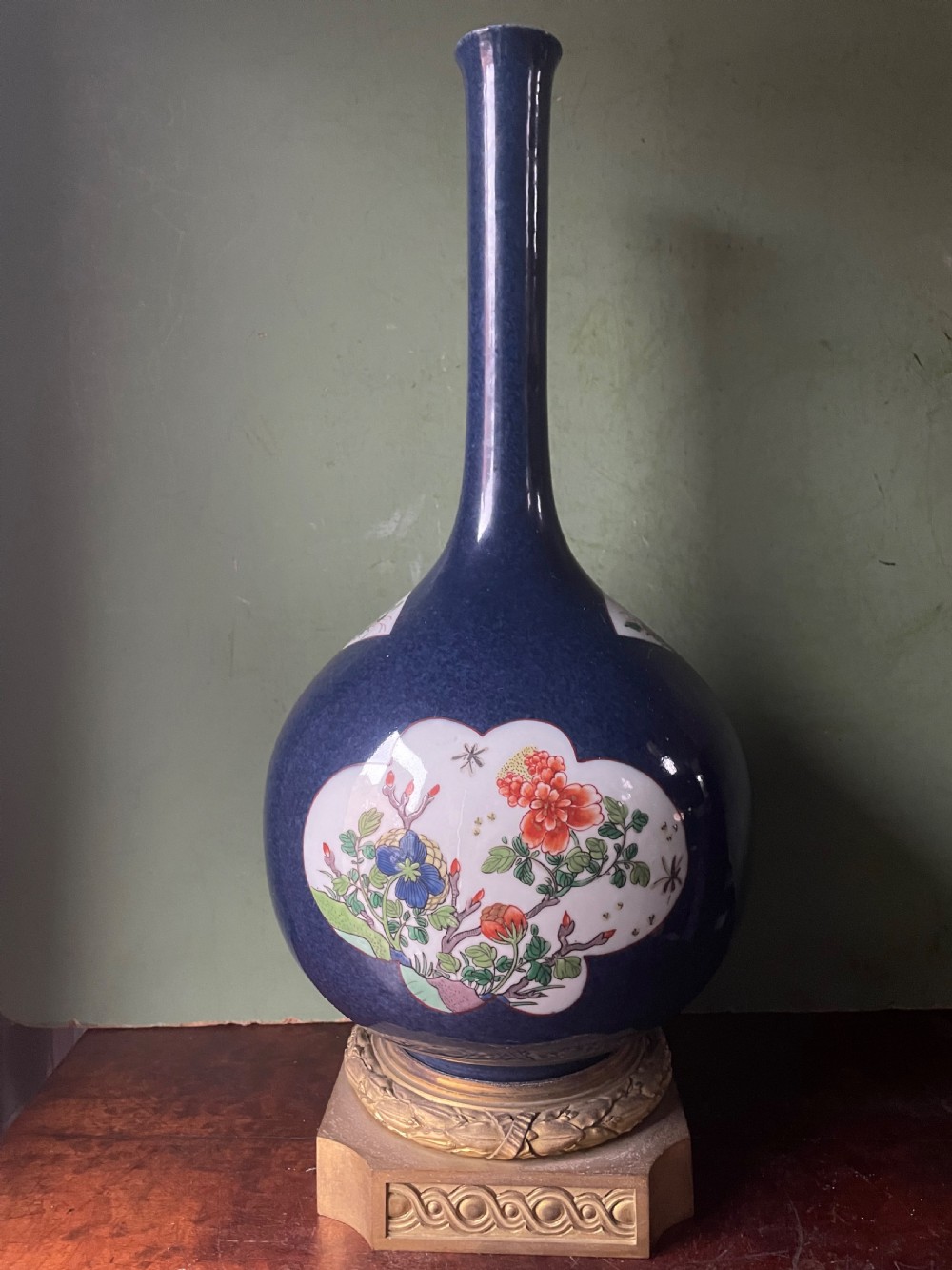 Pair of mid C19th French Chinese-style porcelain vases by Samson of Paris . View XI