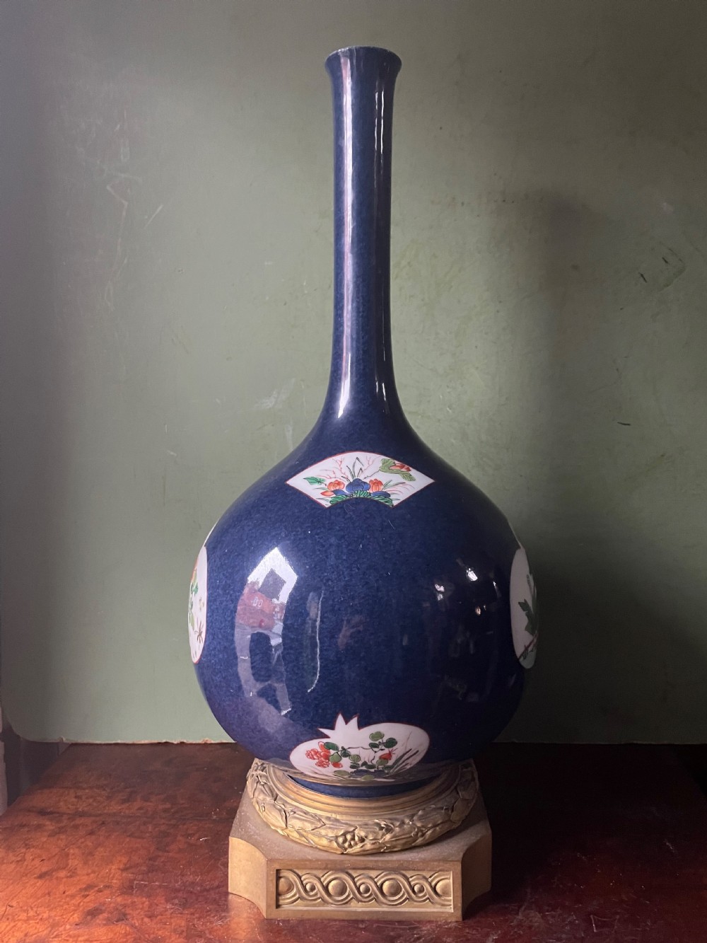 Pair of mid C19th French Chinese-style porcelain vases by Samson of Paris . View XII