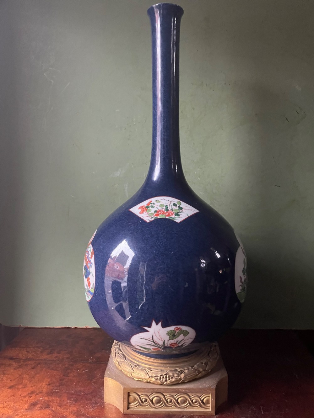 Pair of mid C19th French Chinese-style porcelain vases by Samson of Paris . View XIII