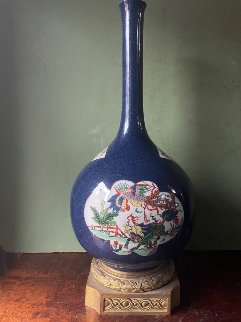 Pair of mid C19th French Chinese-style porcelain vases by Samson of Paris . View XVI