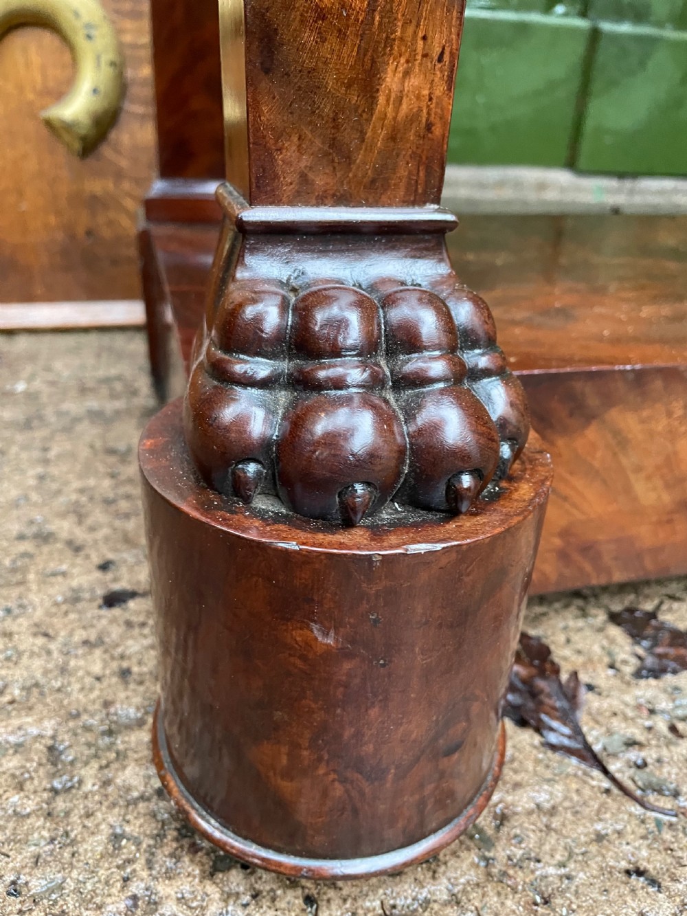 Early C19th French Charles X period mahogany marble-topped pier or console table. View X