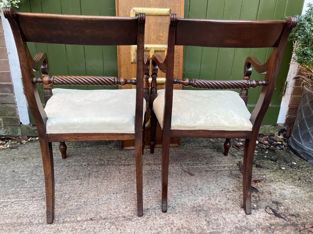 Pair of early C19th Regency period mahogany armchairs. View XII