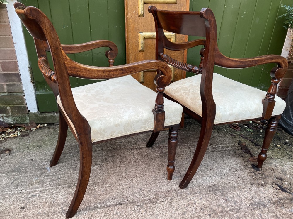 Pair of early C19th Regency period mahogany armchairs. View XIII