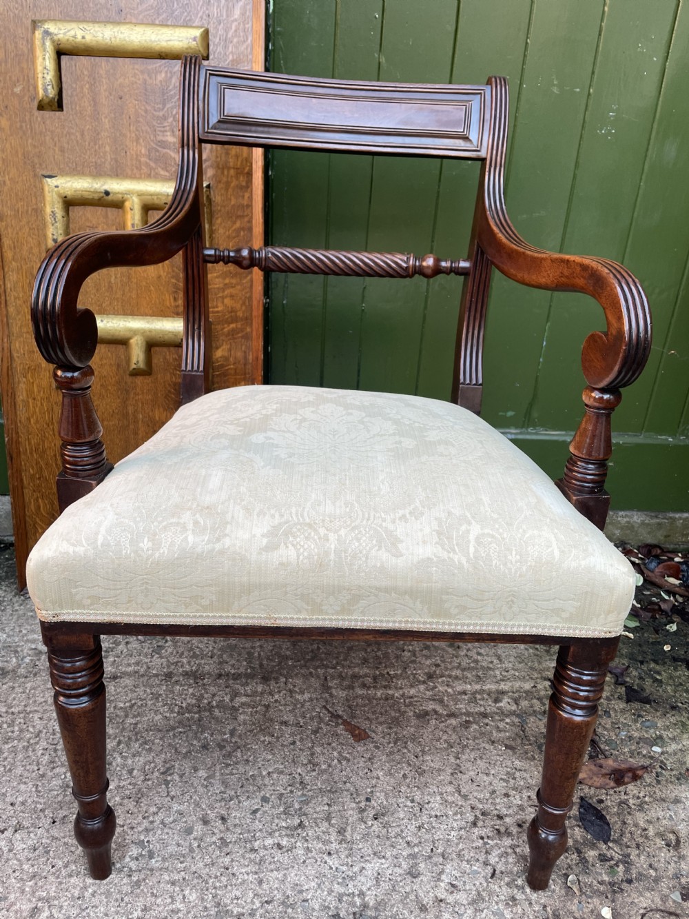 Pair of early C19th Regency period mahogany armchairs. View XIV