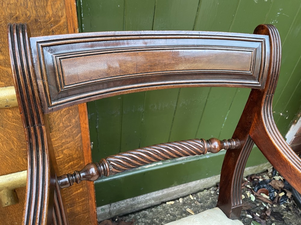 Pair of early C19th Regency period mahogany armchairs. View XV