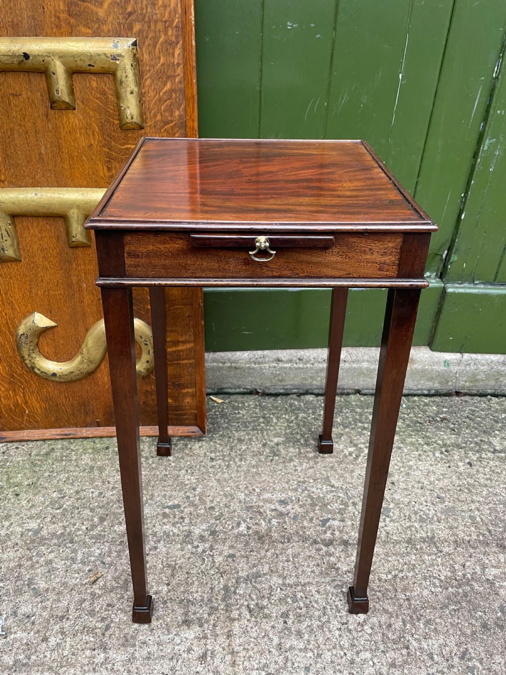 Late C18th George III period mahogany urn or kettle stand .  View II