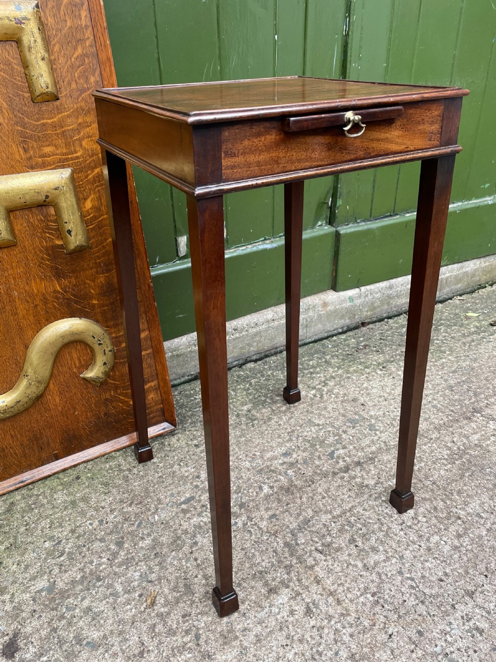 Late C18th George III period mahogany urn or kettle stand .  View III