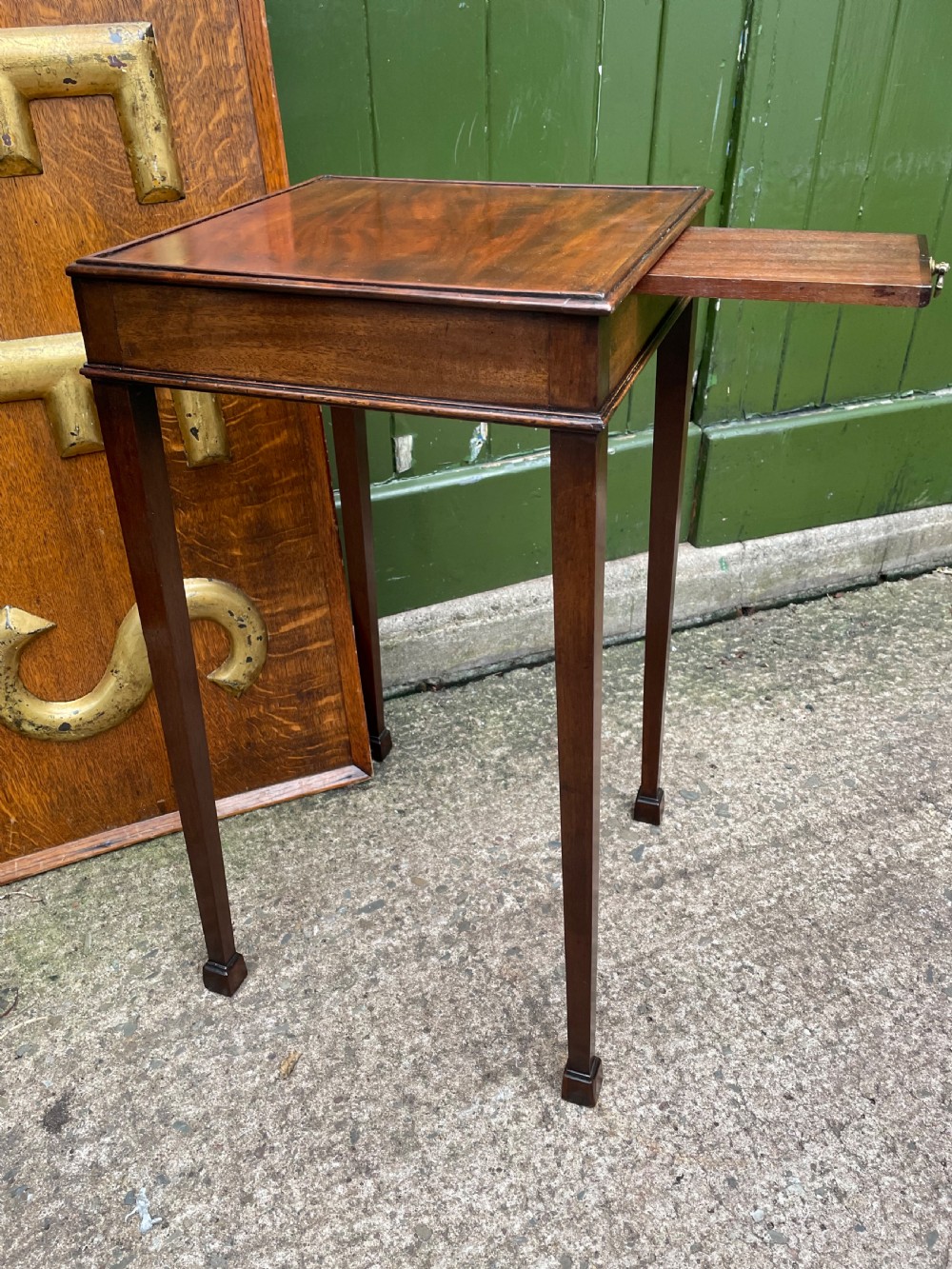 Late C18th George III period mahogany urn or kettle stand .  View IV