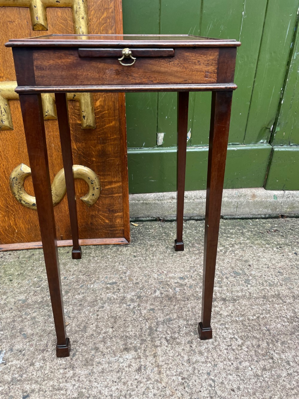 Late C18th George III period mahogany urn or kettle stand .  View VI