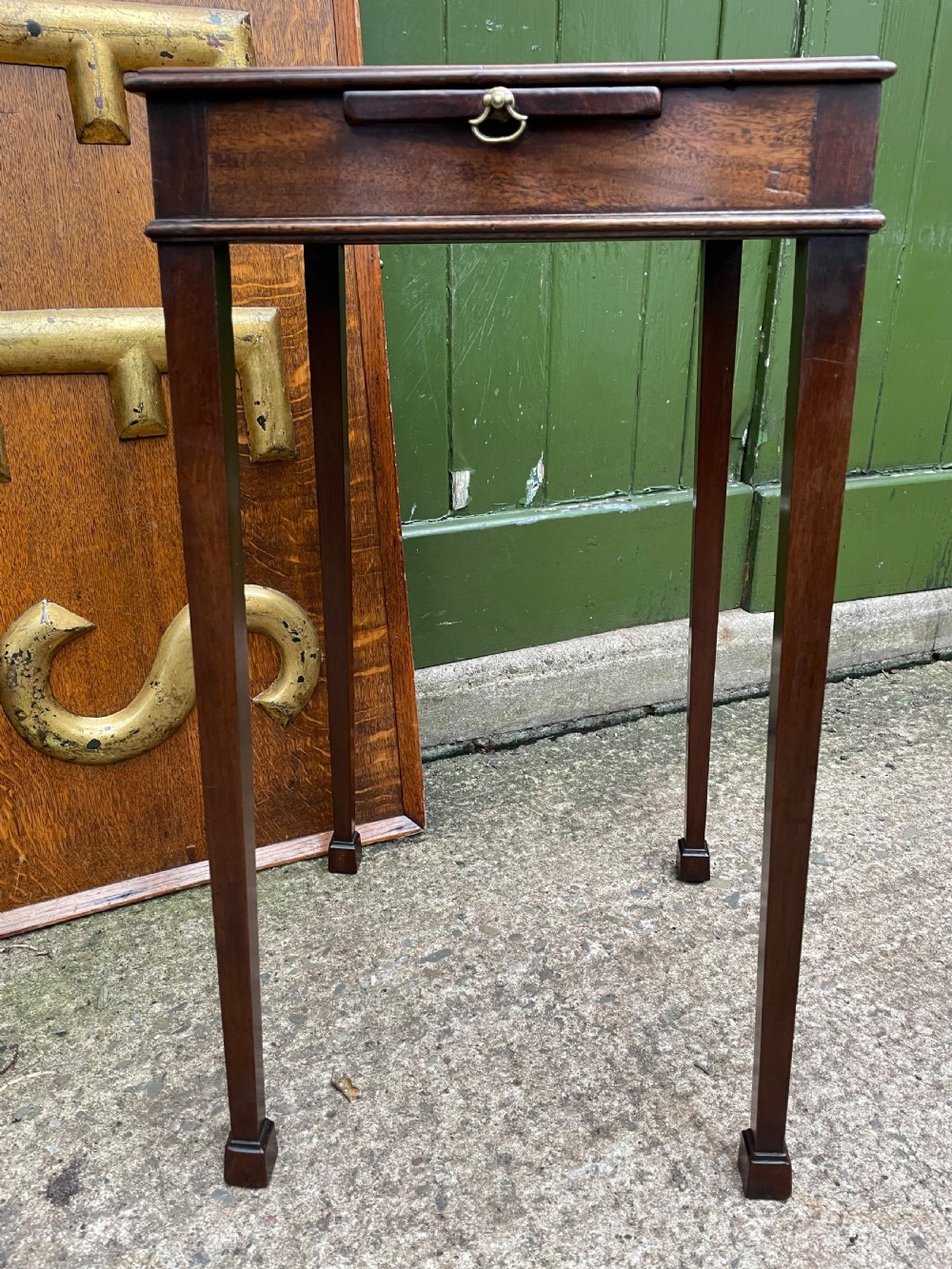 Late C18th George III period mahogany urn or kettle stand .  View VIII