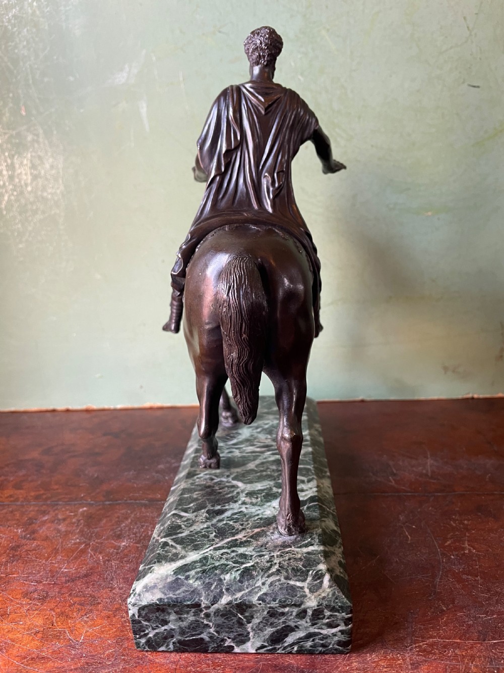 C19th Italian bronze ‘Grand Tour’ souvenir, after the antique, equestrian study of Marcus Aurelius. View VI