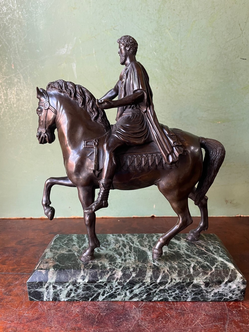 C19th Italian bronze ‘Grand Tour’ souvenir, after the antique, equestrian study of Marcus Aurelius. View VII