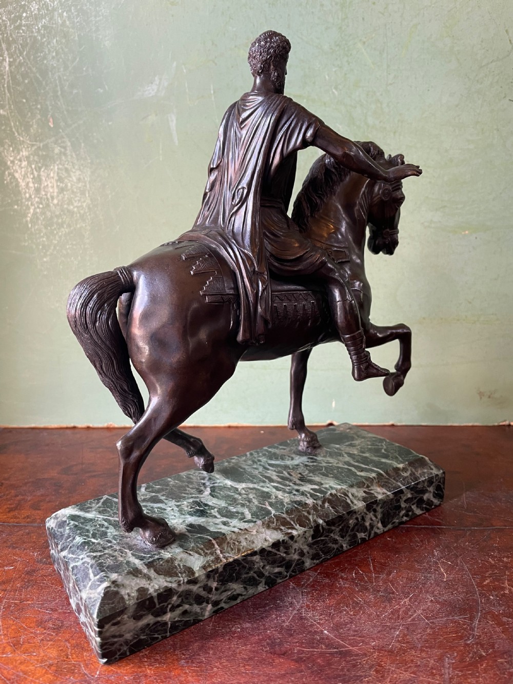 C19th Italian bronze ‘Grand Tour’ souvenir, after the antique, equestrian study of Marcus Aurelius. View VIII