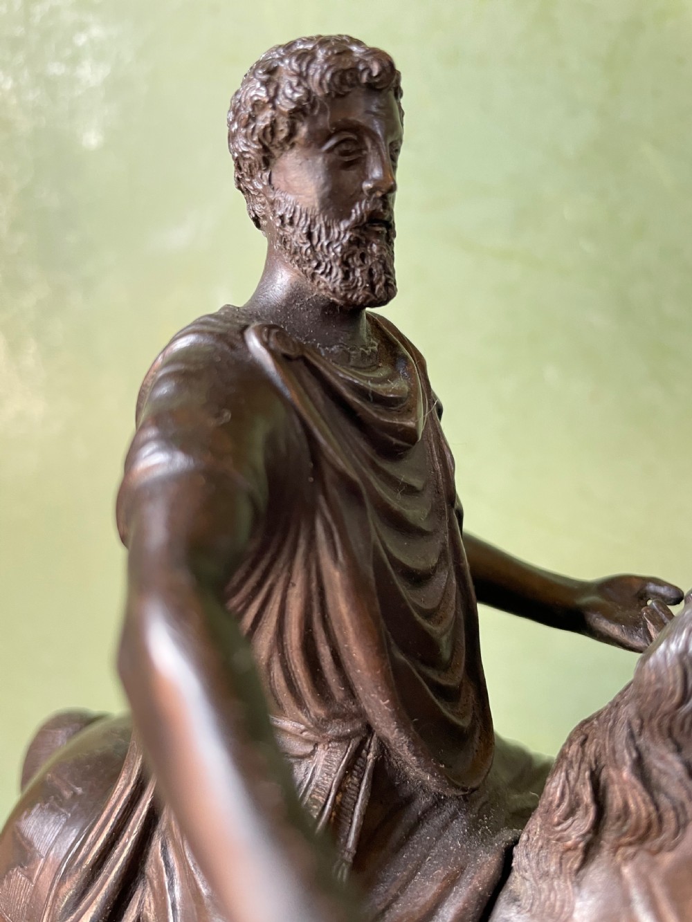 C19th Italian bronze ‘Grand Tour’ souvenir, after the antique, equestrian study of Marcus Aurelius. View XI