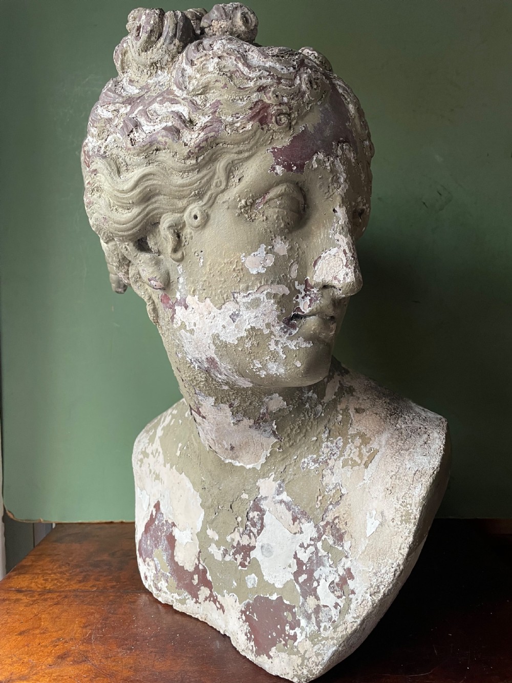 C19th painted stone-ware bust study of the Venus Italica . View II