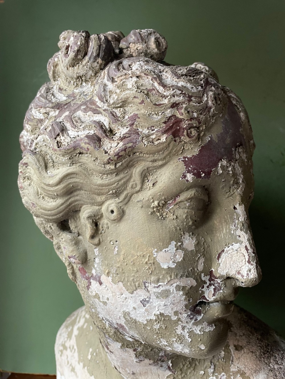 C19th painted stone-ware bust study of the Venus Italica . View IV