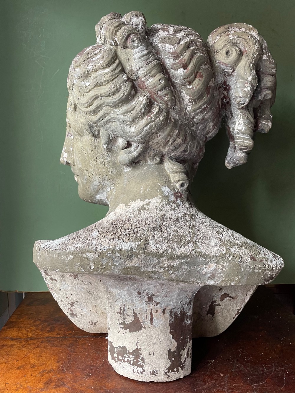 C19th painted stone-ware bust study of the Venus Italica . View V