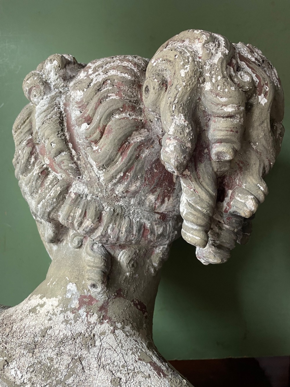 C19th painted stone-ware bust study of the Venus Italica . View VI