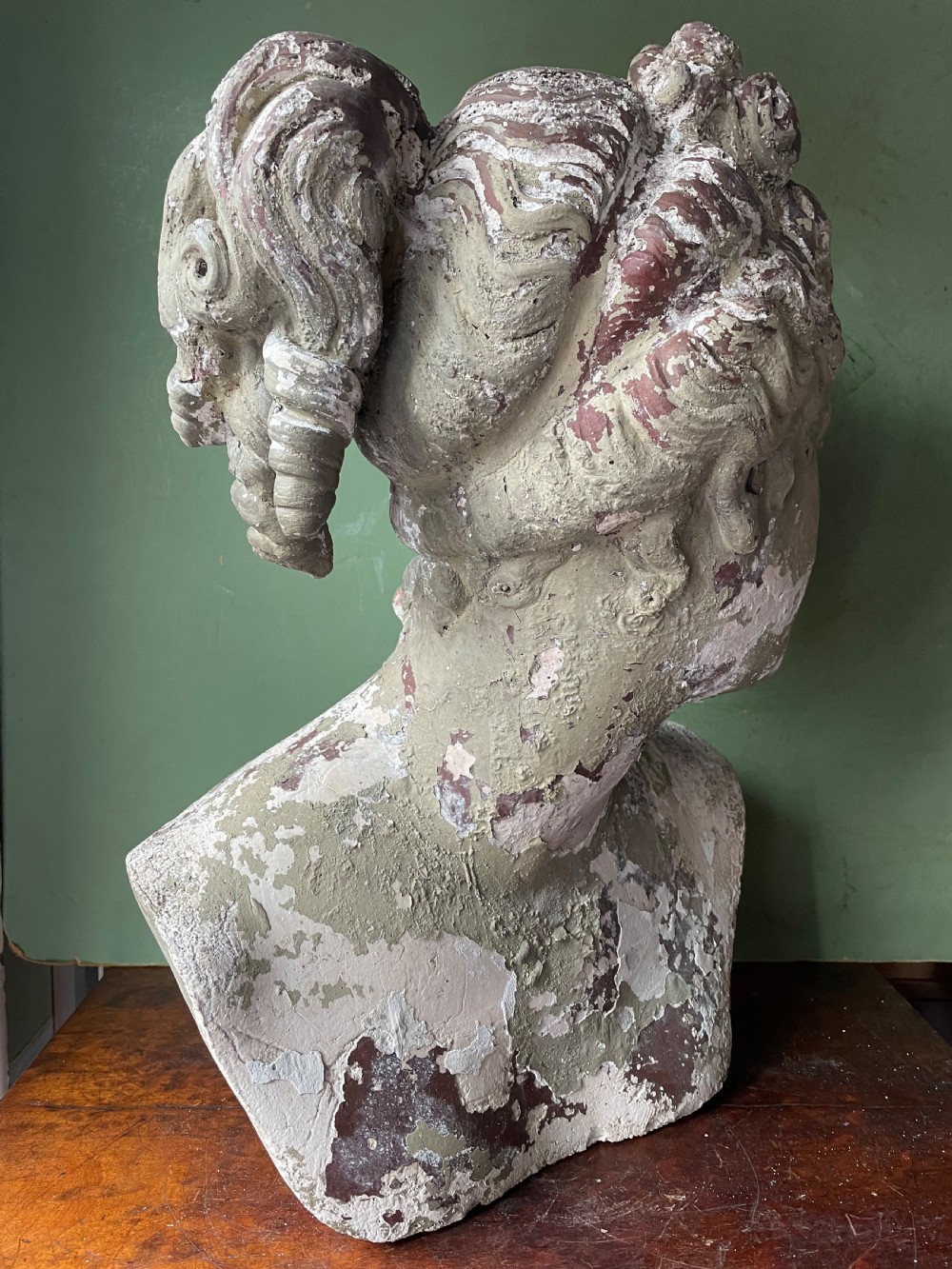 C19th painted stone-ware bust study of the Venus Italica . View VII