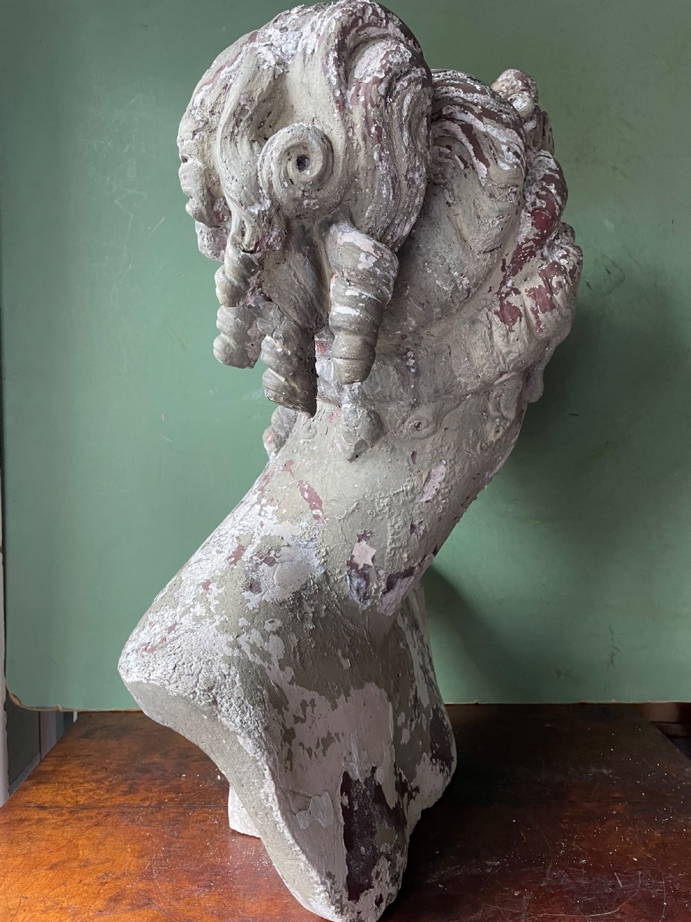 C19th painted stone-ware bust study of the Venus Italica . View VIII