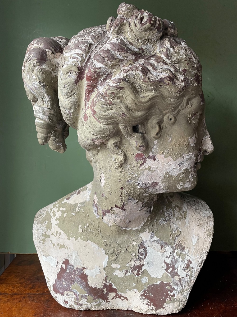 C19th painted stone-ware bust study of the Venus Italica . View IX