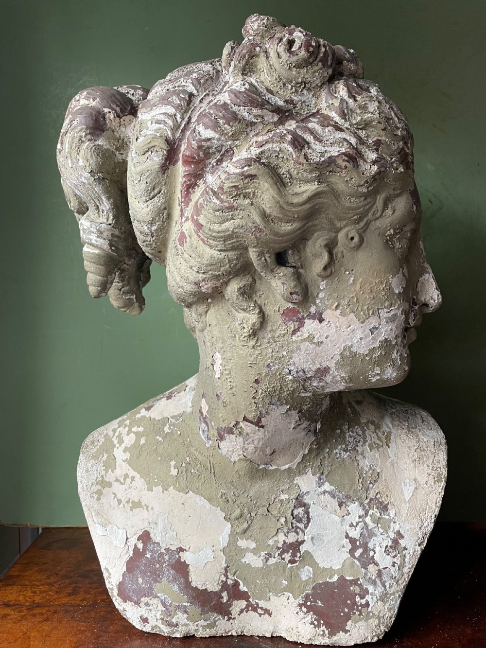 C19th painted stone-ware bust study of the Venus Italica . View X