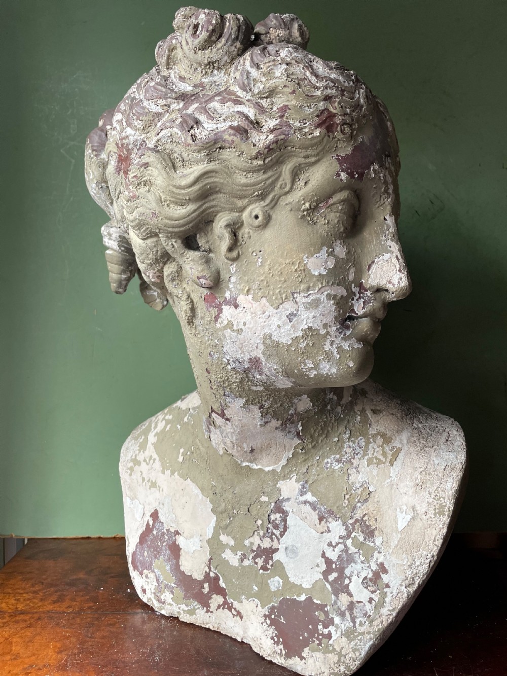 C19th painted stone-ware bust study of the Venus Italica . View XI