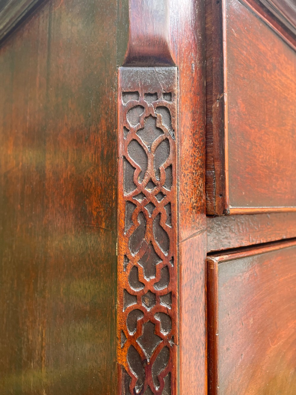 Fine C18th George III Chippendale period mahogany chest-on-chest . View II