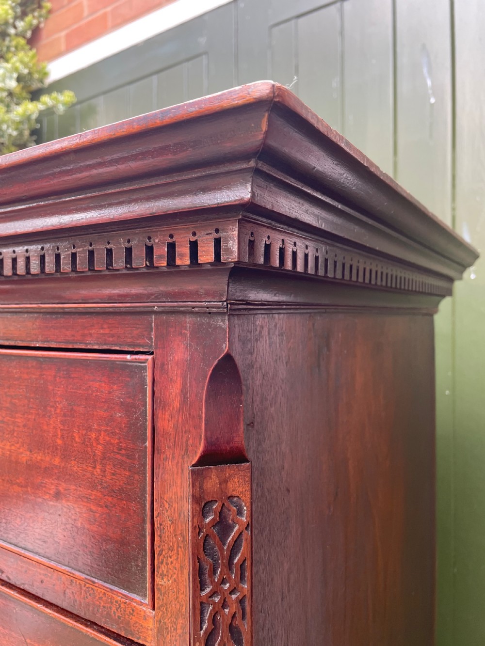 Fine C18th George III Chippendale period mahogany chest-on-chest . View III