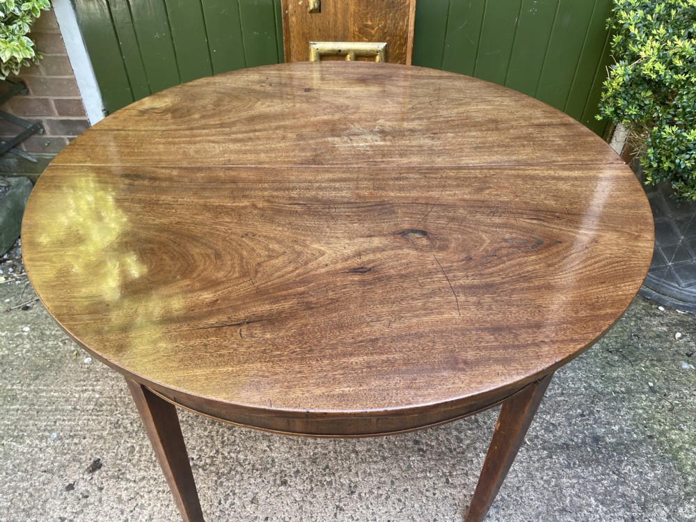 Late C18th George III period mahogany d-end dining table of highly versatile format. View XXII