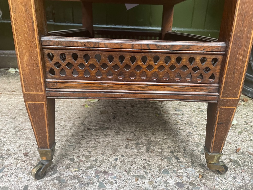 Late C19th/ early C20th Edwardian period inlaid rosewood desk by Edwards & Roberts . View XV