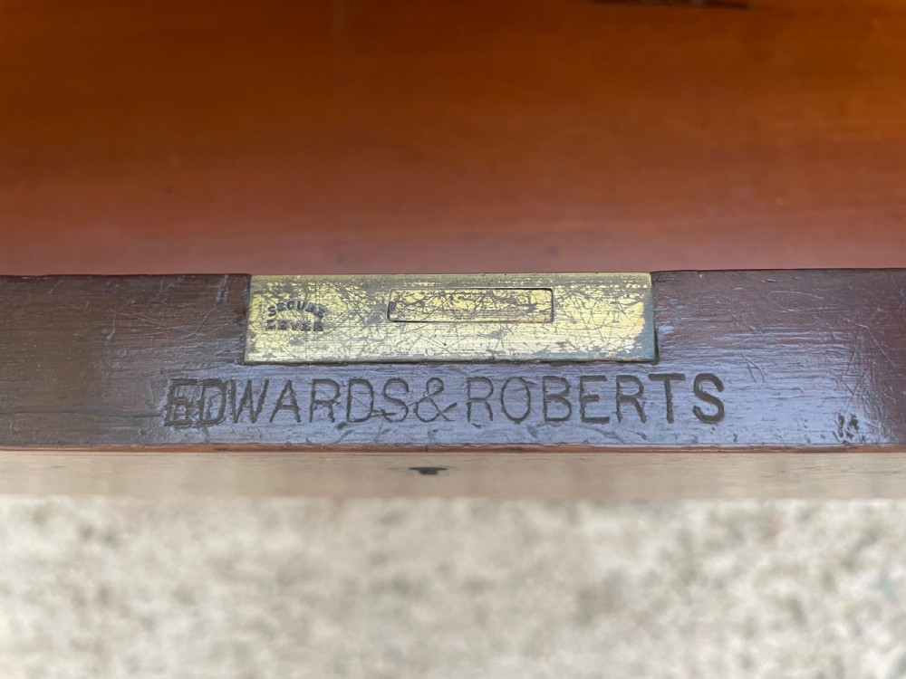 Late C19th/ early C20th Edwardian period inlaid rosewood desk by Edwards & Roberts . View XI
