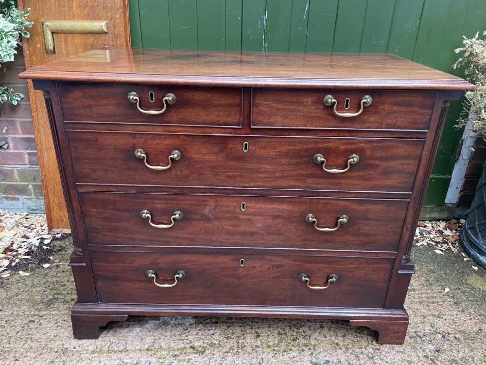 Mid C18th early George III period mahogany chest of drawers .