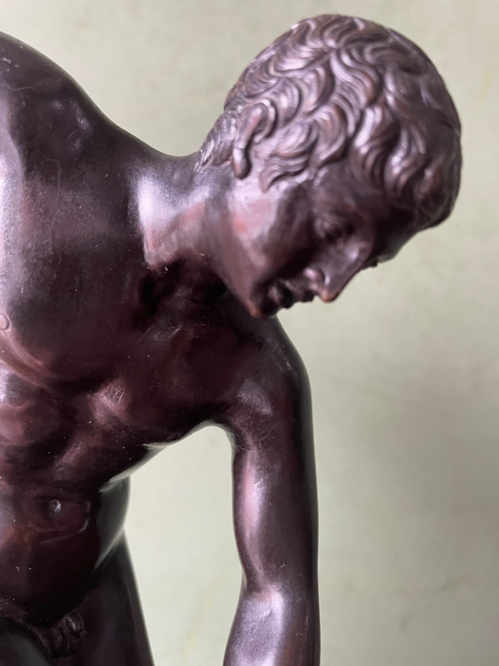 Late C19th Italian ‘Grand Tour’ souvenir bronze reduction after the antique, of the “Discobolus” .
 View VII