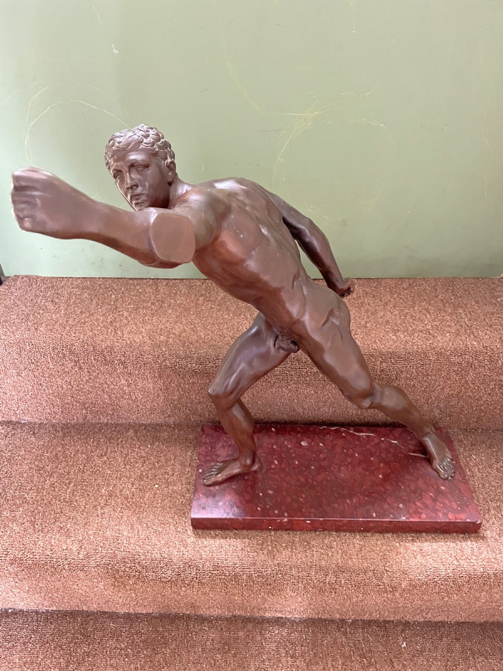 Large late C19th French ‘Grand Tour’ souvenir bronze study , after the antique, of “The Borghese Gladiator “. View VII