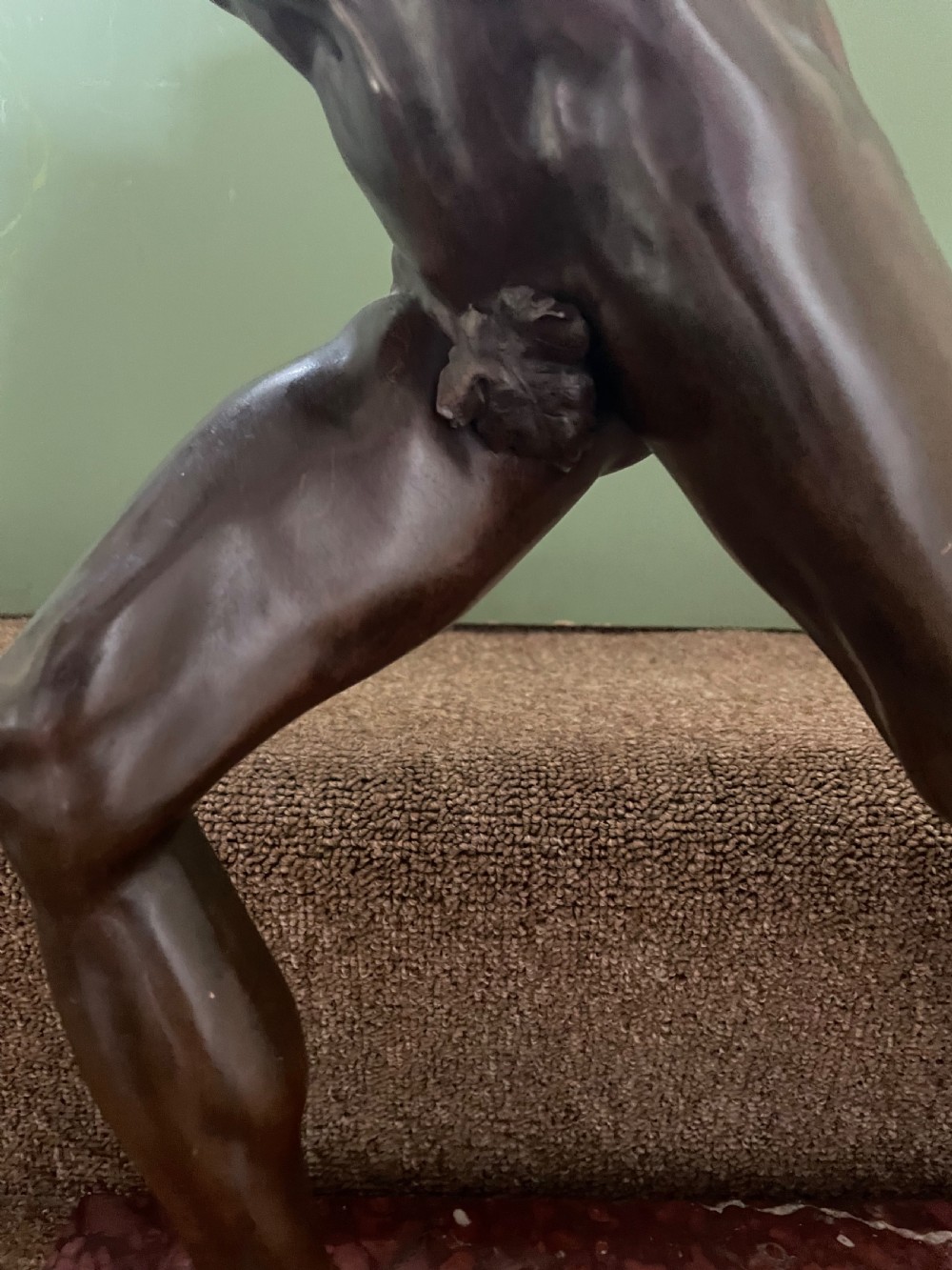 Large late C19th French ‘Grand Tour’ souvenir bronze study , after the antique, of “The Borghese Gladiator “. View VIII