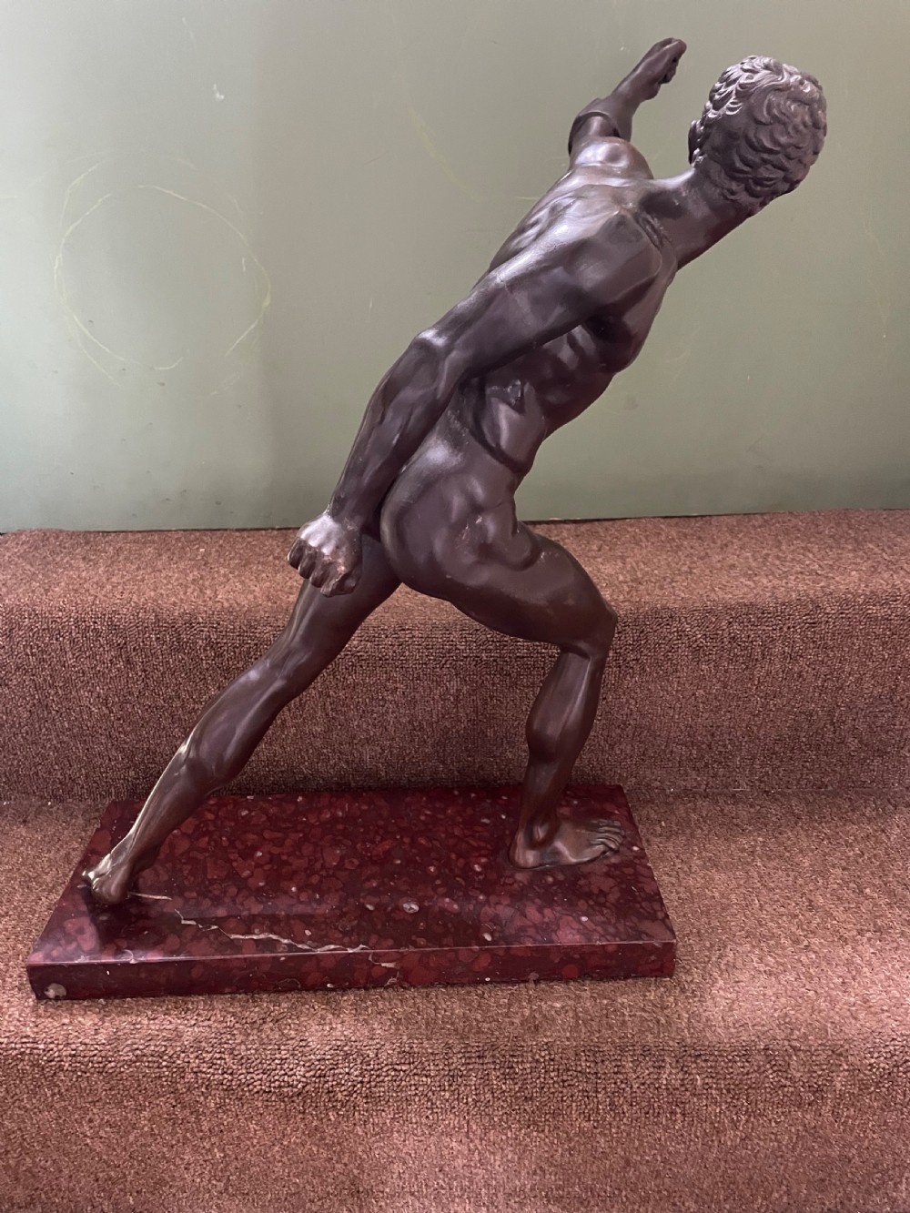 Large late C19th French ‘Grand Tour’ souvenir bronze study , after the antique, of “The Borghese Gladiator “. View IX