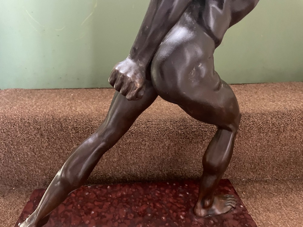 Large late C19th French ‘Grand Tour’ souvenir bronze study , after the antique, of “The Borghese Gladiator “. View XII