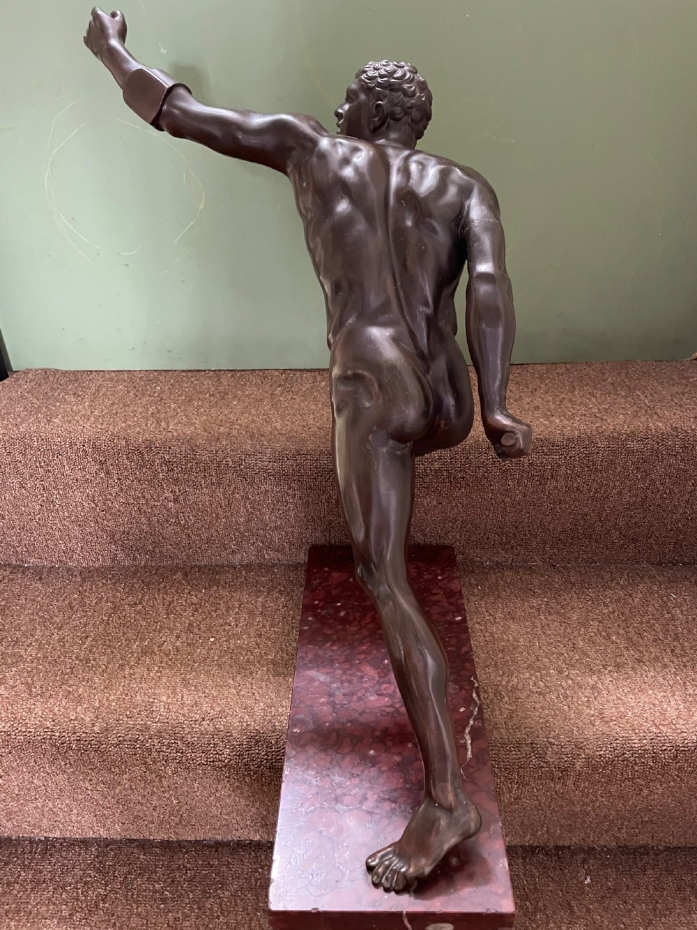 Large late C19th French ‘Grand Tour’ souvenir bronze study , after the antique, of “The Borghese Gladiator “. View XIV