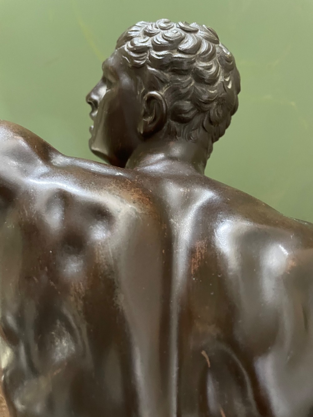 Large late C19th French ‘Grand Tour’ souvenir bronze study , after the antique, of “The Borghese Gladiator “. View XVI