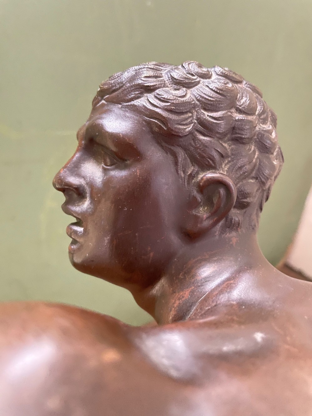 Large late C19th French ‘Grand Tour’ souvenir bronze study , after the antique, of “The Borghese Gladiator “. View XVII