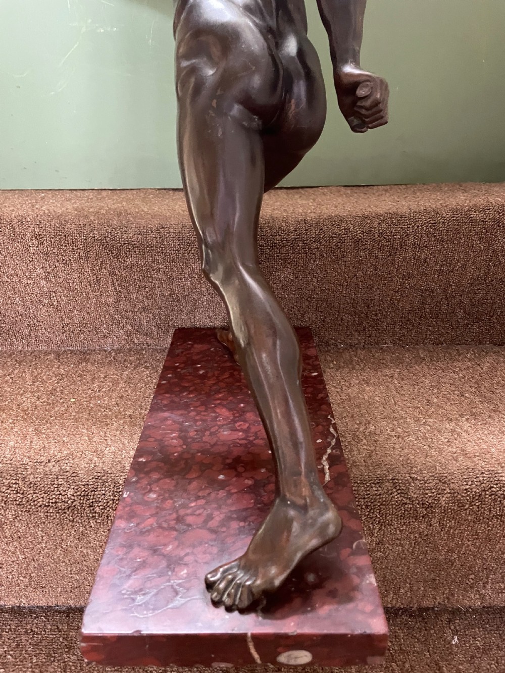 Large late C19th French ‘Grand Tour’ souvenir bronze study , after the antique, of “The Borghese Gladiator “. View XVIII