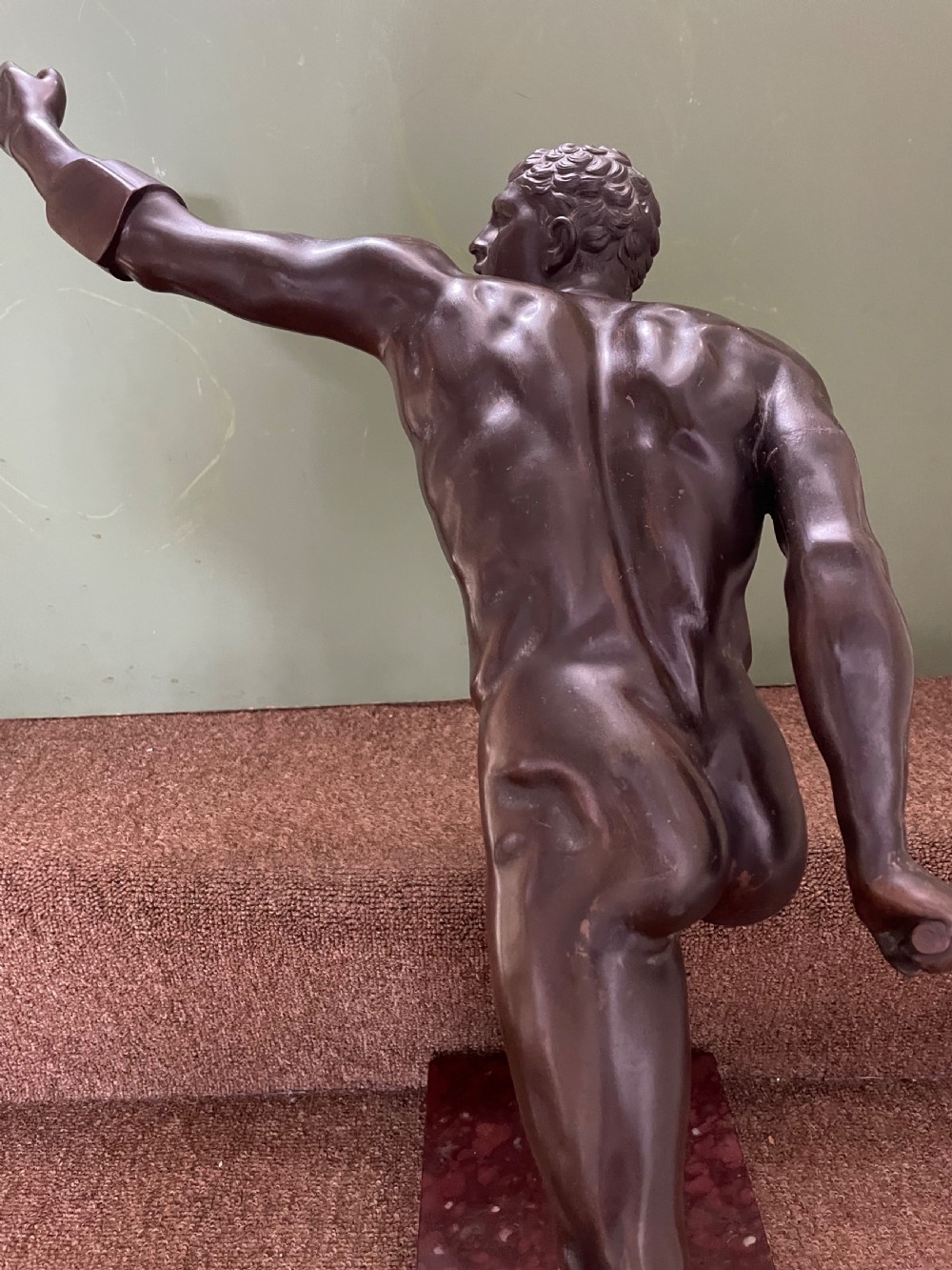 Large late C19th French ‘Grand Tour’ souvenir bronze study , after the antique, of “The Borghese Gladiator “. View XX