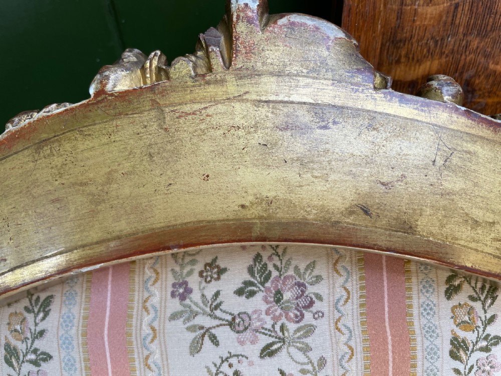 Elegant pair of late C19th French carved gilt-wood salon armchairs in the C18th Louis XVI period rococo style. View XI