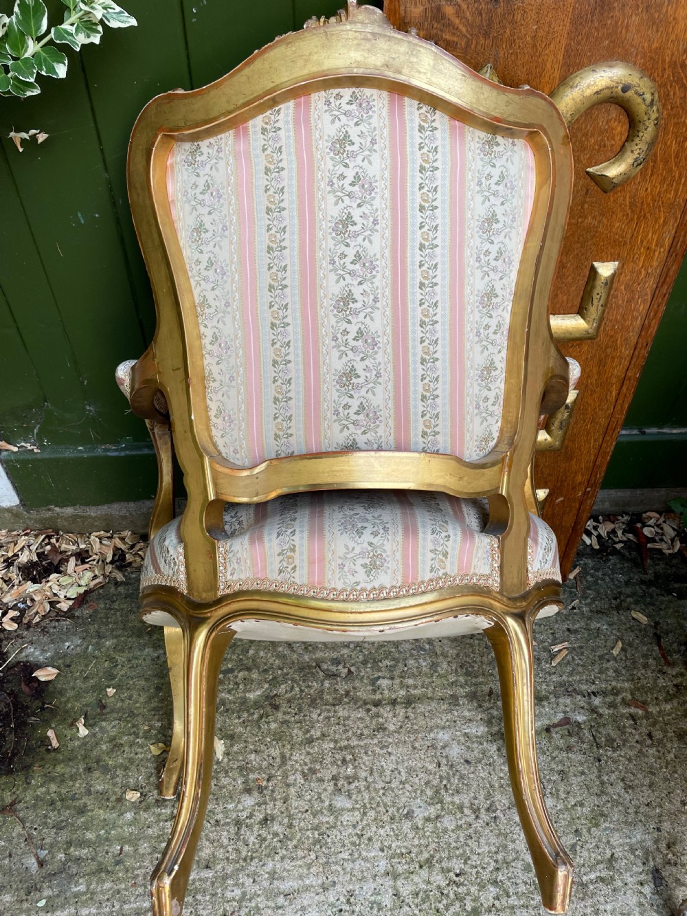 Elegant pair of late C19th French carved gilt-wood salon armchairs in the C18th Louis XVI period rococo style. View XII