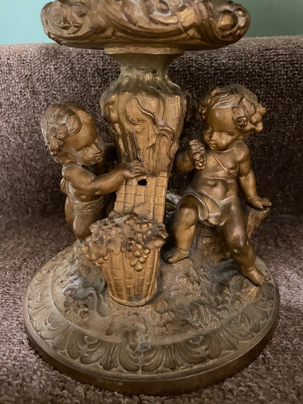 Pair of large late C19th French Napoleon III period gilt metal wine-coolers of circular form, after ‘Clodion’ . View XXI