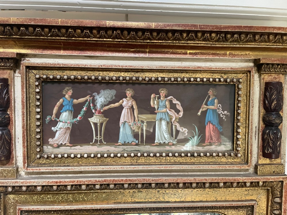 Early C19th Italian Neapolitan gilt-wood framed pier mirror. View IV